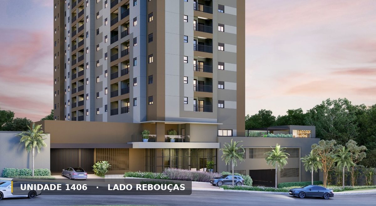 Apartamento 2 dormitórios 65,56 m² à venda no City Club Ribeirão, Ribeirão Preto | Unidade 1406 | Lado Rebouças