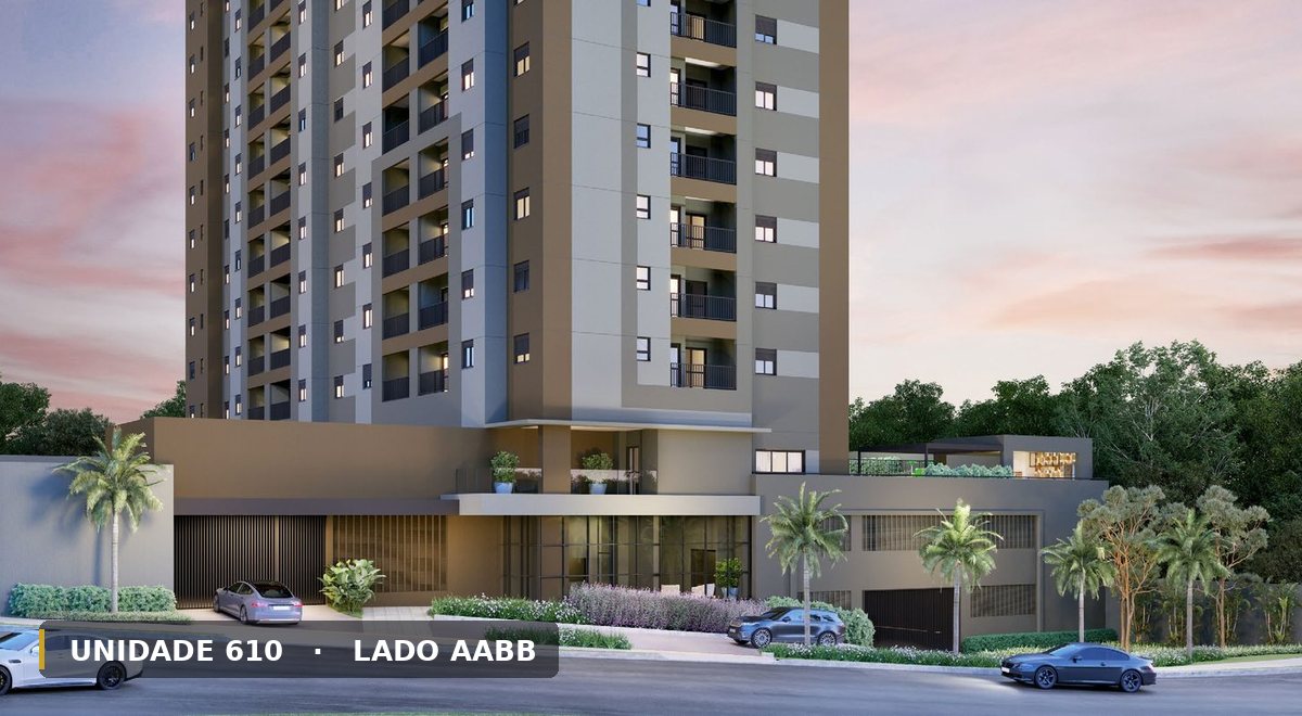 Apartamento 3 dormitórios 80,55 m² à venda no City Club Ribeirão, Ribeirão Preto | Unidade 610 | Lado AABB